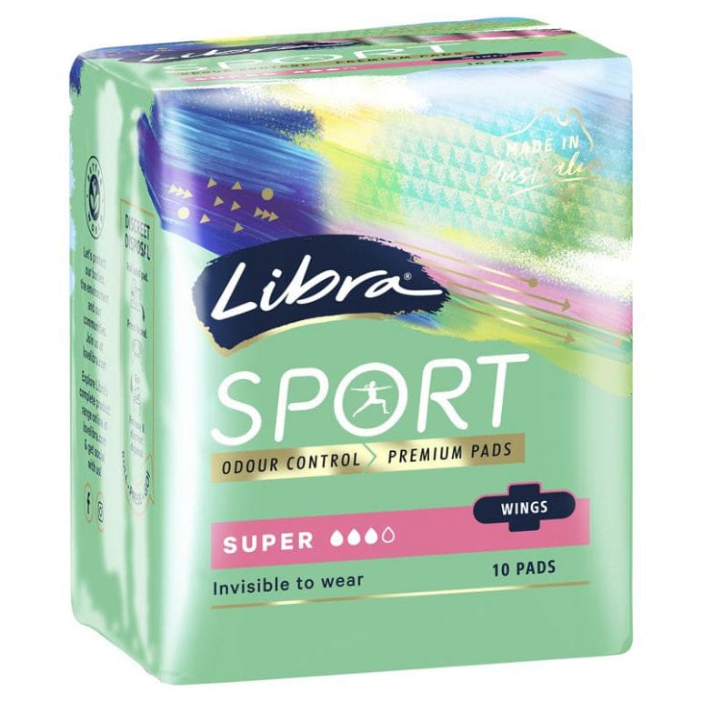 Libra Pads Sport Super Wing 10 Pack front image on Livehealthy HK imported from Australia