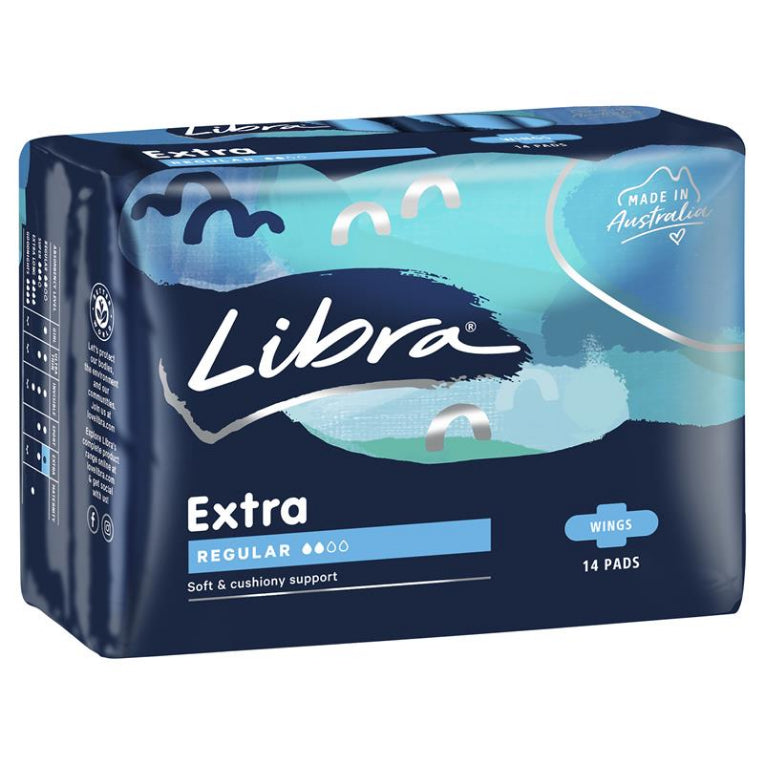 Libra Pads Wings Regular 14 front image on Livehealthy HK imported from Australia