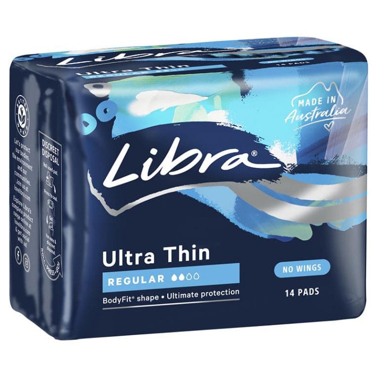 Libra Ultra Thins Pads Regular 14 Pack front image on Livehealthy HK imported from Australia