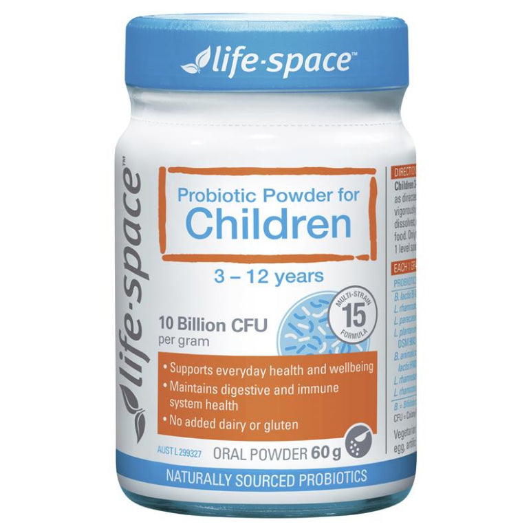 Life Space Probiotic Powder For Children 60g front image on Livehealthy HK imported from Australia