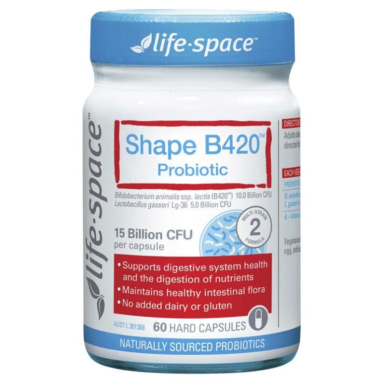 Life Space Shape B420 Probiotic 60 Capsules front image on Livehealthy HK imported from Australia