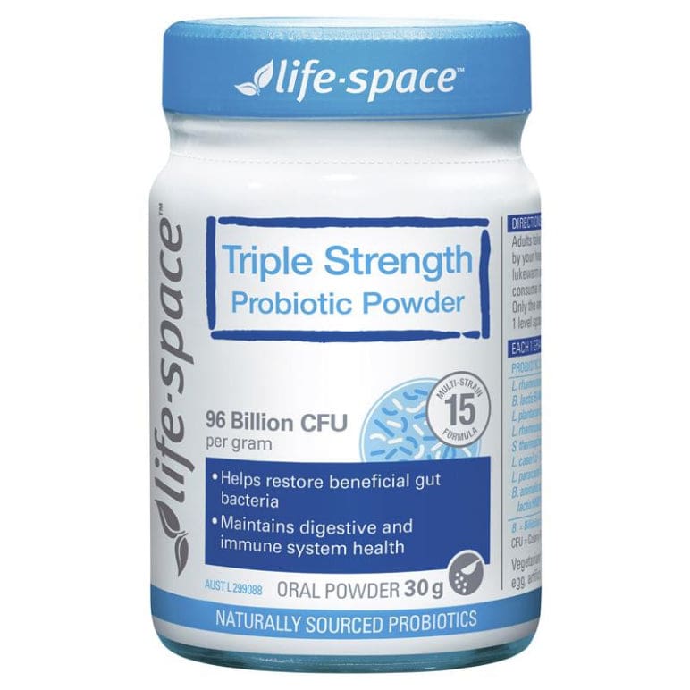 Life Space Triple Strength Probiotic Powder 30g front image on Livehealthy HK imported from Australia