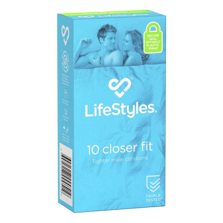 LifeStyles Condoms Closer Fit 10 Pack front image on Livehealthy HK imported from Australia