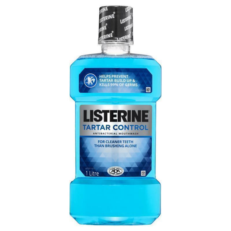 Listerine Tartar Control Antibacterial Mouthwash Winter Mint 1L front image on Livehealthy HK imported from Australia
