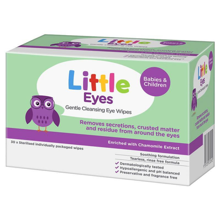 Little Eyes Cleansing Wipes 30 front image on Livehealthy HK imported from Australia