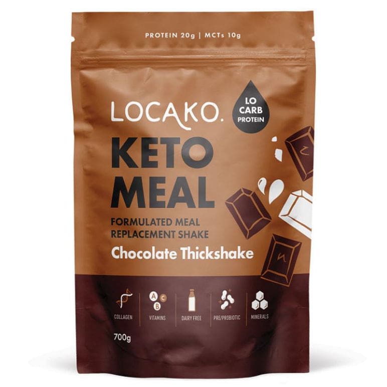 Locako Keto Meal Chocolate Thickshake Powder 700g front image on Livehealthy HK imported from Australia