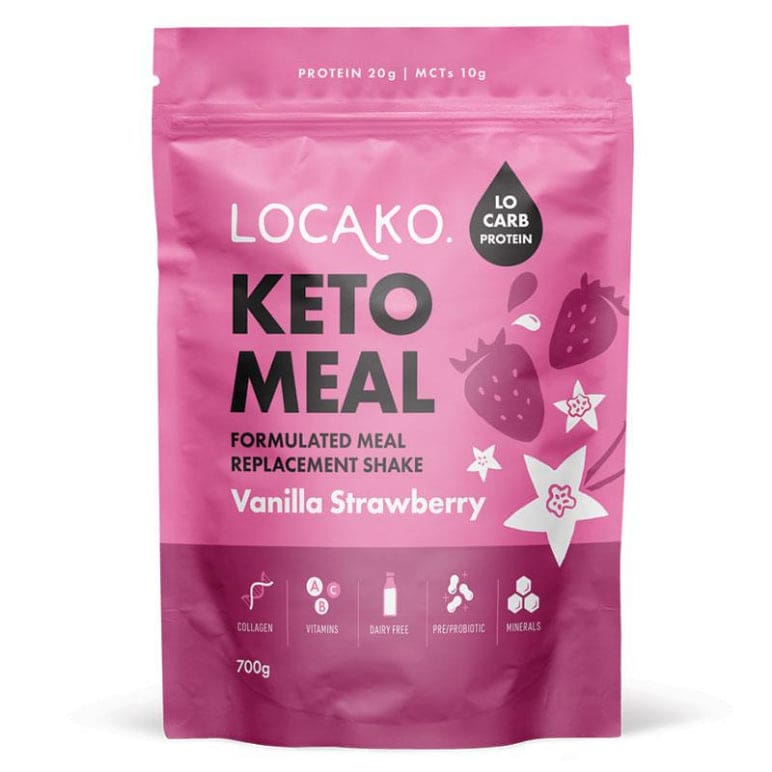 Locako Keto Meal Vanilla Strawberry Powder 700g front image on Livehealthy HK imported from Australia