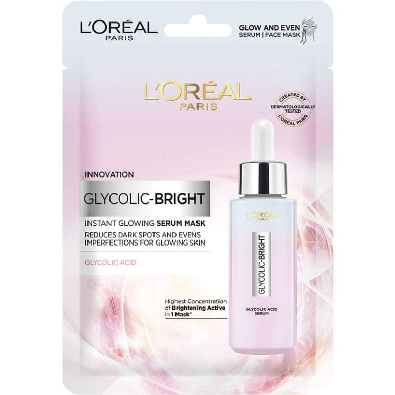 L'Oreal Paris Glycolic Sheet Mask front image on Livehealthy HK imported from Australia