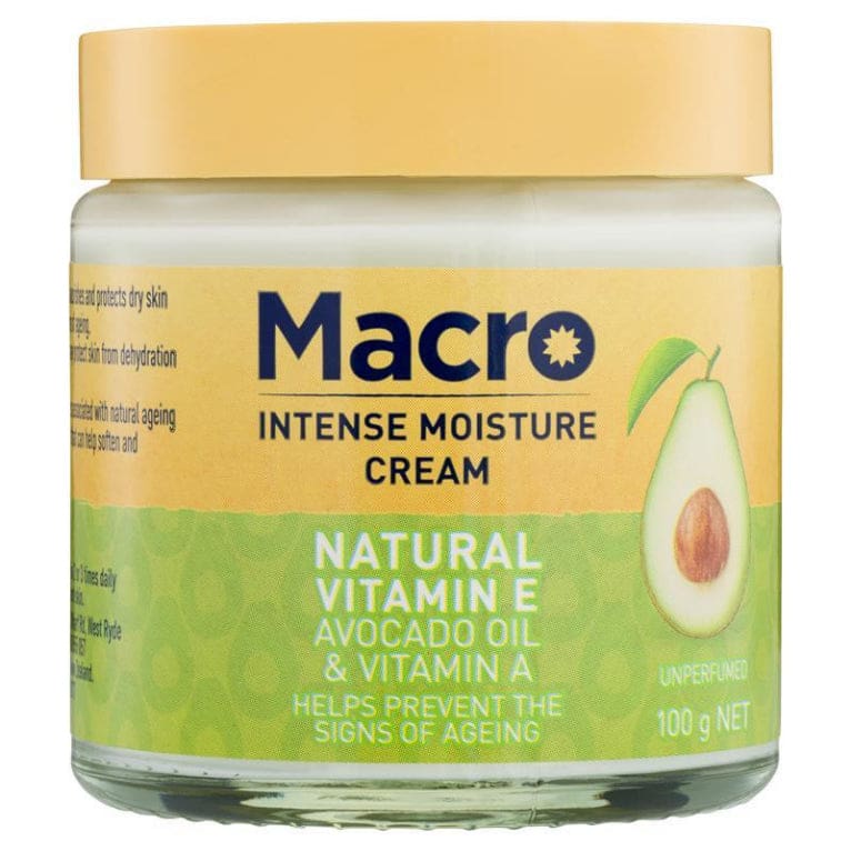 Macro Natural Vitamin E Cream 100g front image on Livehealthy HK imported from Australia