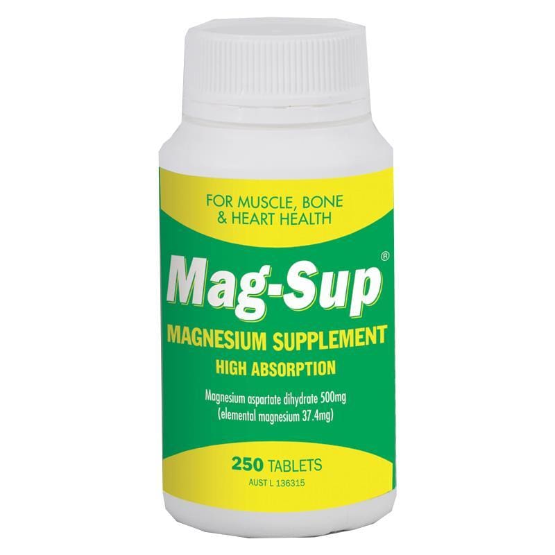 Mag-Sup 500mg 250 Tablets front image on Livehealthy HK imported from Australia