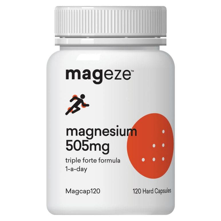 Mageze Magnesium 505mg One a Day 120 Capsules front image on Livehealthy HK imported from Australia