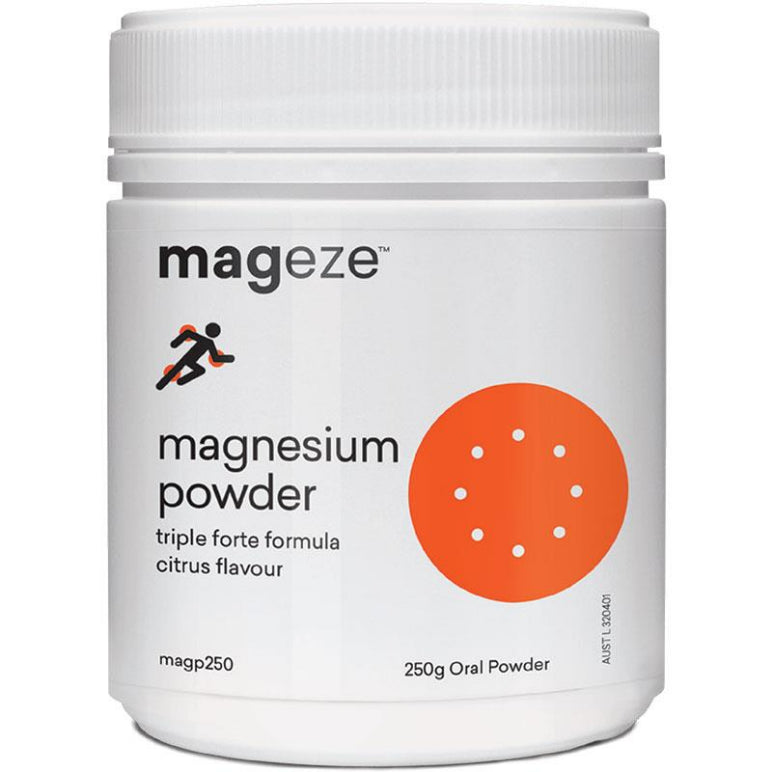 Mageze Magnesium Powder Triple Forte Citrus 250g front image on Livehealthy HK imported from Australia