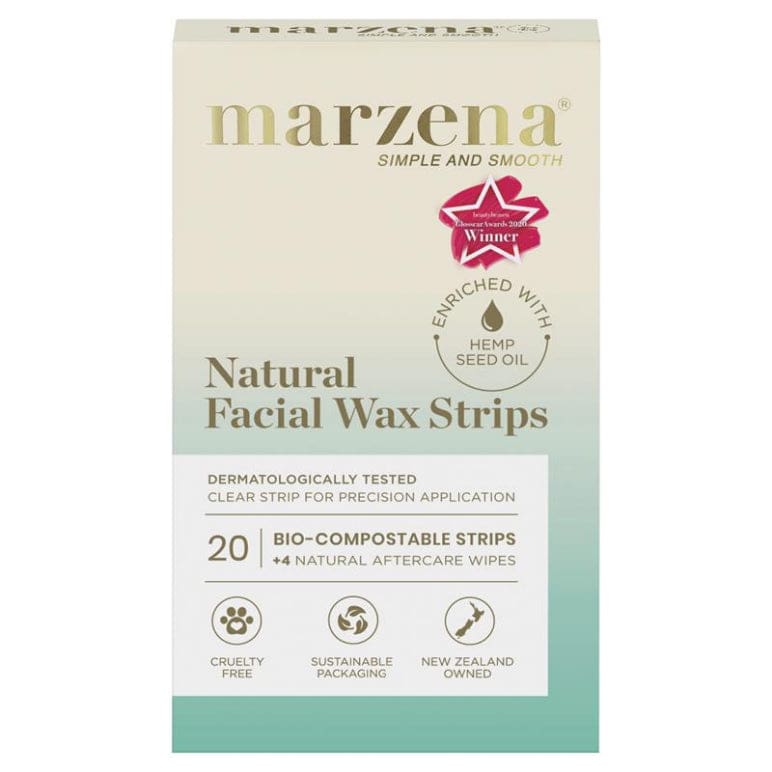 Marzena Natural Facial Wax Strips 20 Pack front image on Livehealthy HK imported from Australia