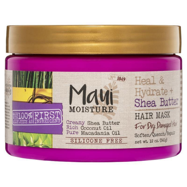 Maui Moisture Heal & Hydrate + Shea Butter Hair Mask For Dry & Damaged Hair 340g front image on Livehealthy HK imported from Australia