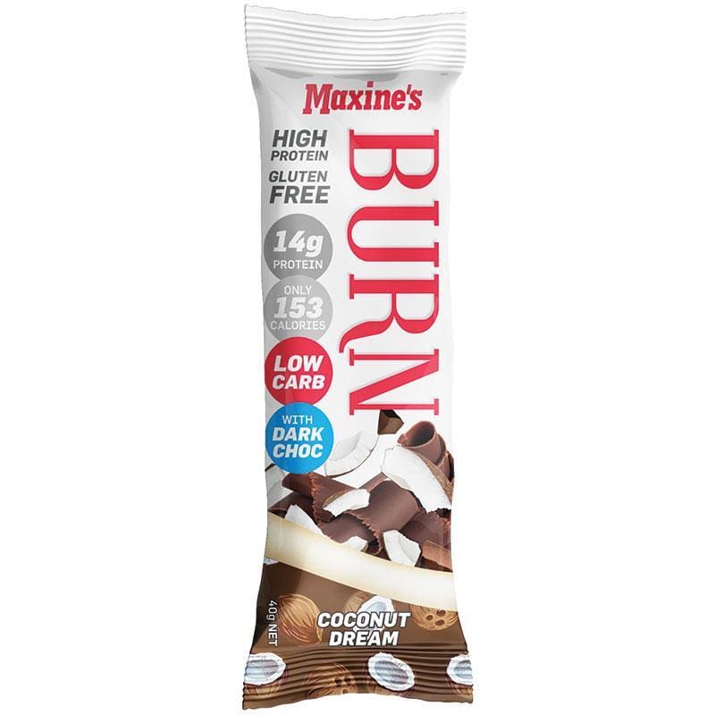 Maxines Burn Bar Coconut Dream 40g front image on Livehealthy HK imported from Australia
