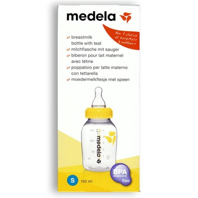 Medela Breastmilk Bottle with Teat 150ml front image on Livehealthy HK imported from Australia