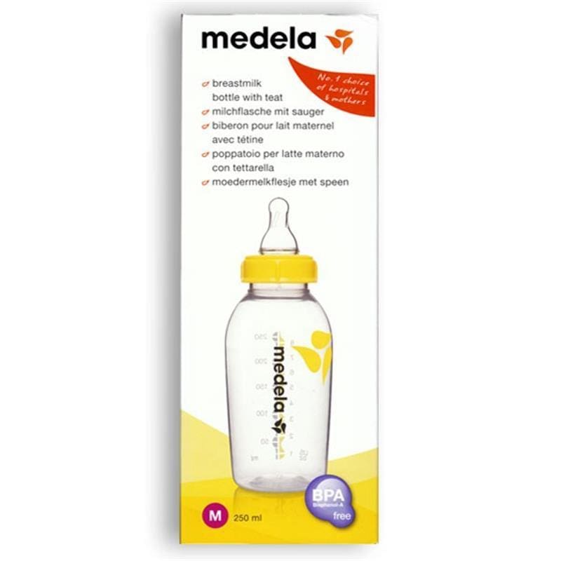 Medela Breastmilk Bottle with Teat 250ml front image on Livehealthy HK imported from Australia