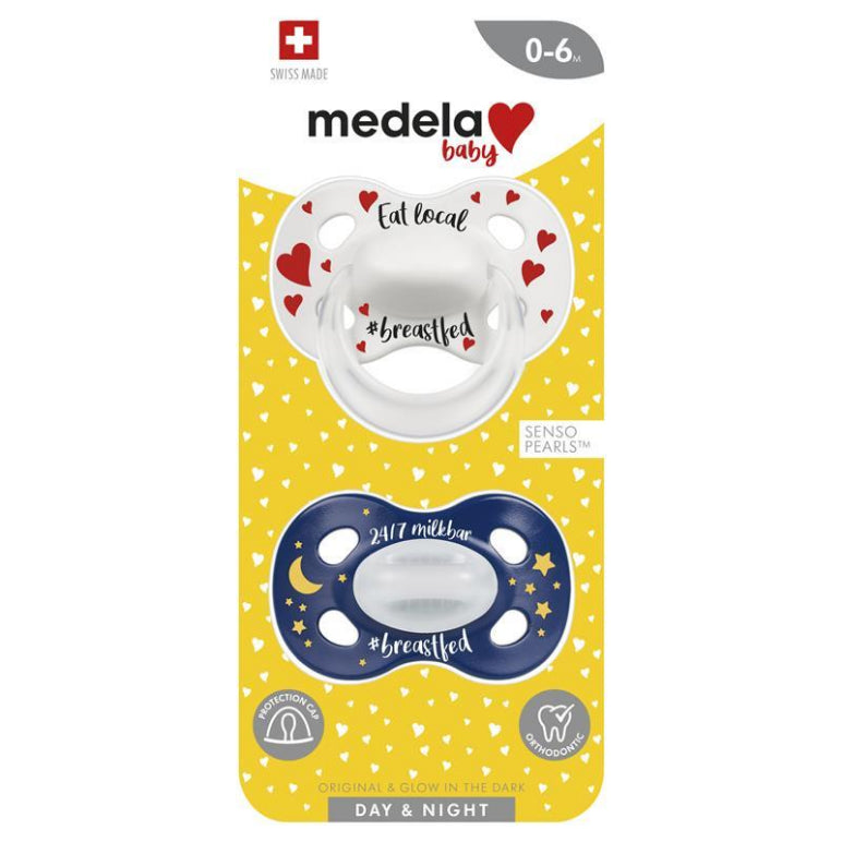 Medela Day & Night Duo Soothers 0-6 Months front image on Livehealthy HK imported from Australia