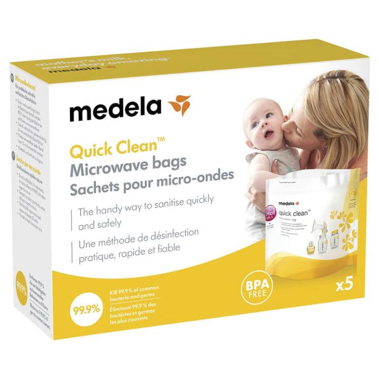 Medela Quick Clean Microwave Bags 5 Pack front image on Livehealthy HK imported from Australia