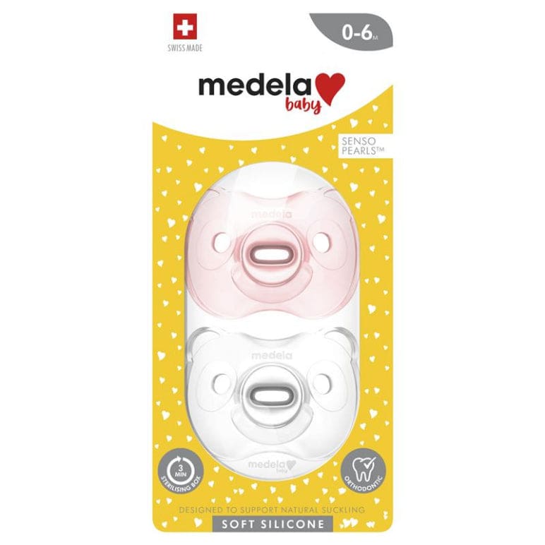 Medela Soft Silicone Duo Girl Pink Soothers 0-6 Months front image on Livehealthy HK imported from Australia