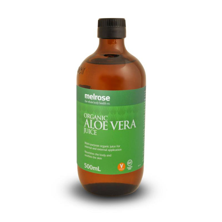 Melrose Organic Aloe Vera Juice 500ml front image on Livehealthy HK imported from Australia