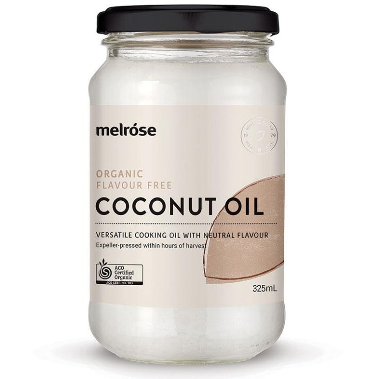 Melrose Organic Flavour Free Coconut Oil 325ml NEW front image on Livehealthy HK imported from Australia