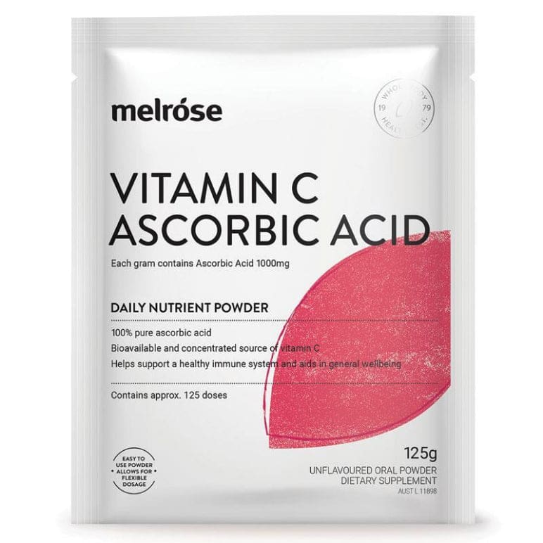 Melrose Vitamin C Ascorbic Acid Powder 125g front image on Livehealthy HK imported from Australia
