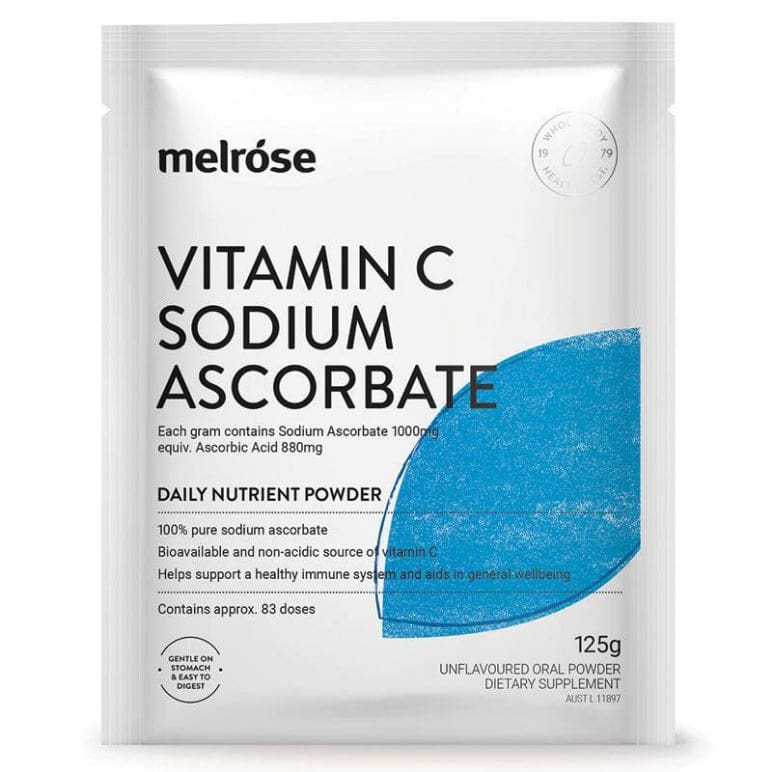 Melrose Vitamin C Sodium Ascorbate Powder 125g front image on Livehealthy HK imported from Australia