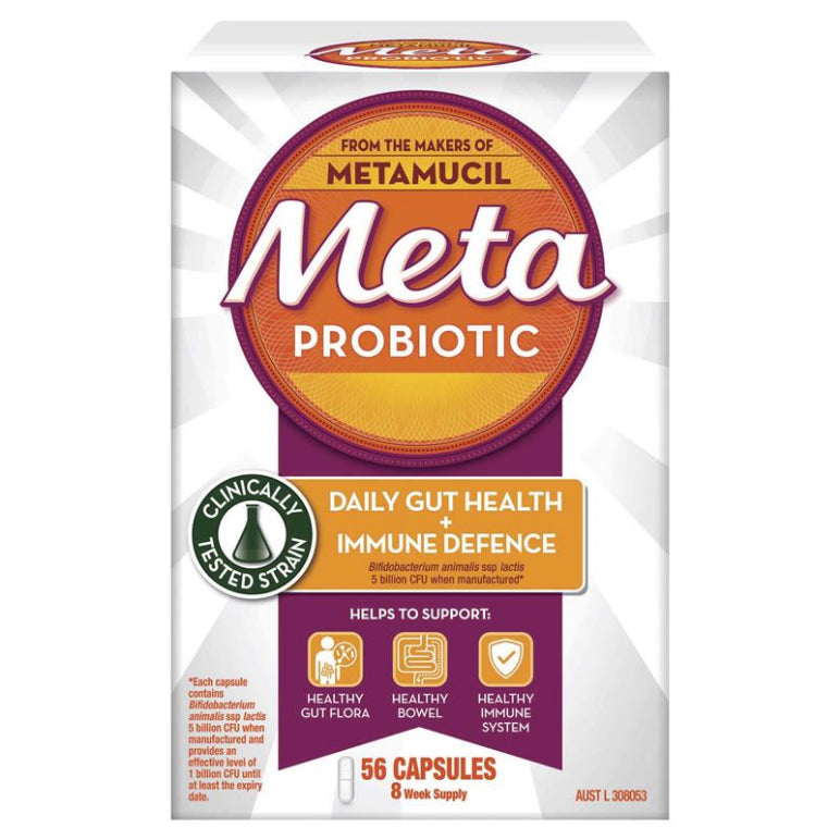 Meta Probiotic Daily Gut Health + Immune Defence 56 Capsules front image on Livehealthy HK imported from Australia