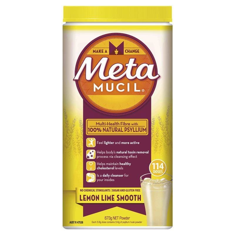 Metamucil Fibre Supplement Lemon Lime Smooth 114 Doses front image on Livehealthy HK imported from Australia