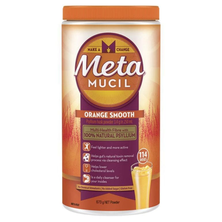 Metamucil Fibre Supplement Smooth Orange 114 Dose 673g front image on Livehealthy HK imported from Australia