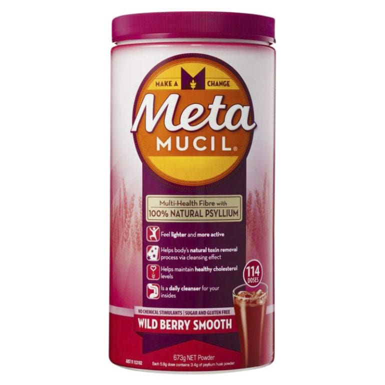 Metamucil Fibre Supplement Wild Berry Smooth 114 Doses front image on Livehealthy HK imported from Australia