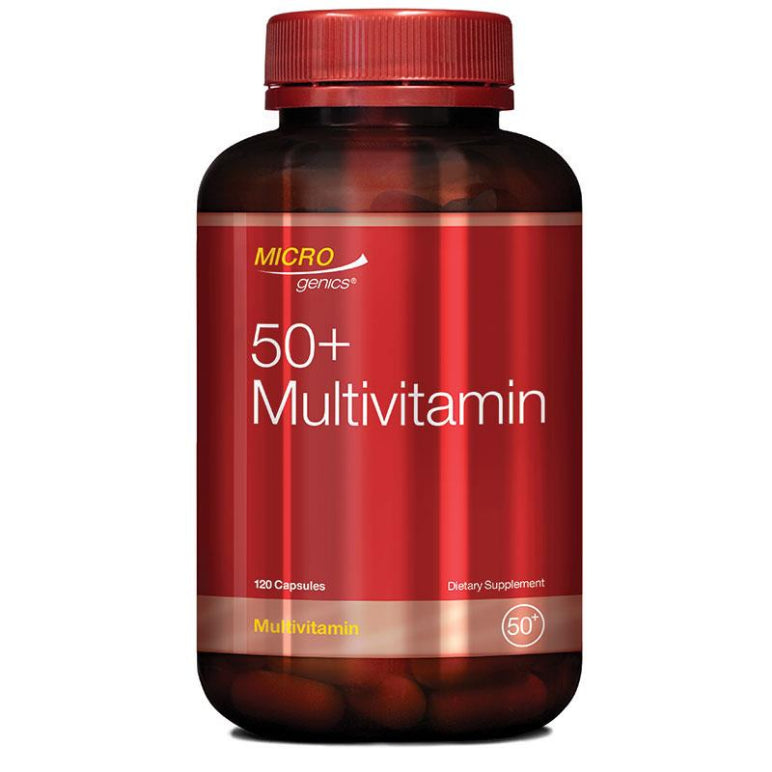 Microgenics 50+ Multivitamin 120 Capsules front image on Livehealthy HK imported from Australia