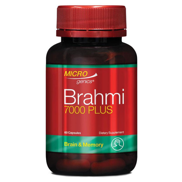 Microgenics Brahmi 7000 Plus 60 Capsules front image on Livehealthy HK imported from Australia