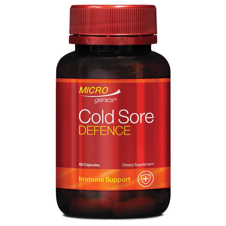 Microgenics Cold Sore Defence 60 Capsules front image on Livehealthy HK imported from Australia
