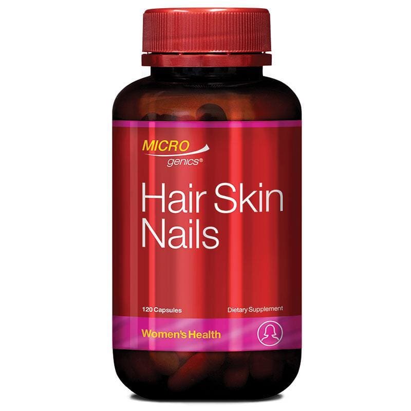 Microgenics Hair Skin Nails 120 Capsules front image on Livehealthy HK imported from Australia