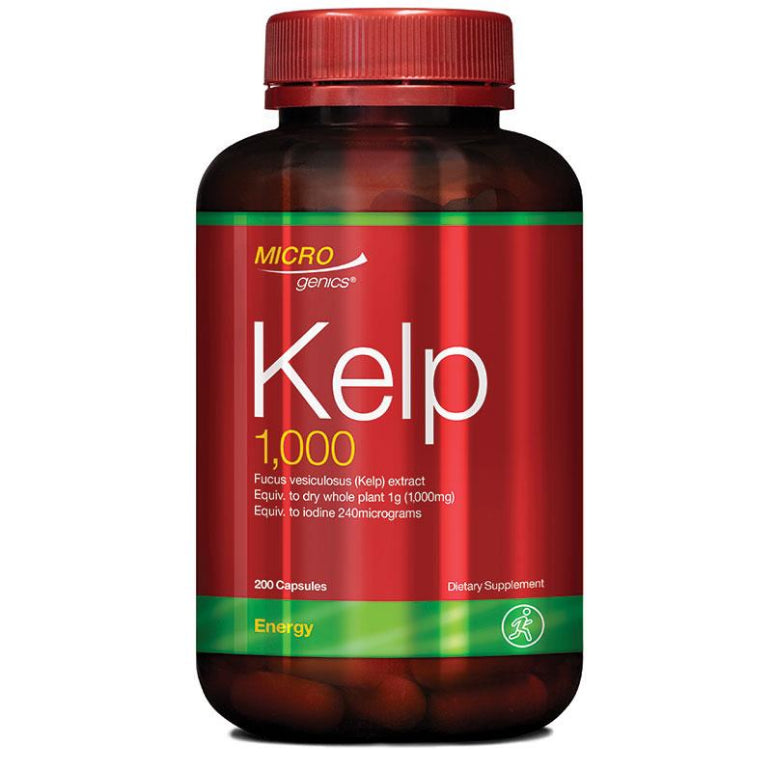 Microgenics Kelp 1000 200 Capsules front image on Livehealthy HK imported from Australia