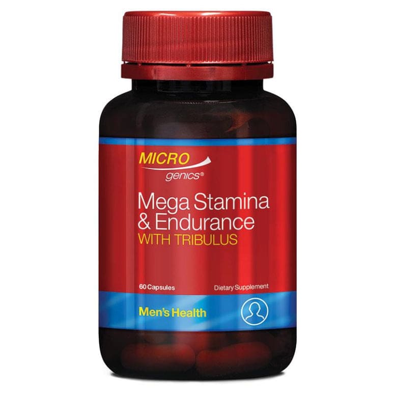 Microgenics Mega Stamina & Endurance with Tribulus 60 Capsules front image on Livehealthy HK imported from Australia