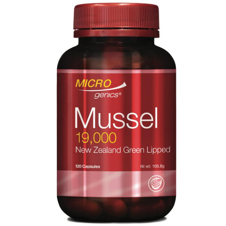 Microgenics Mussel 19000 New Zealand Green Lipped 120 Capsules front image on Livehealthy HK imported from Australia