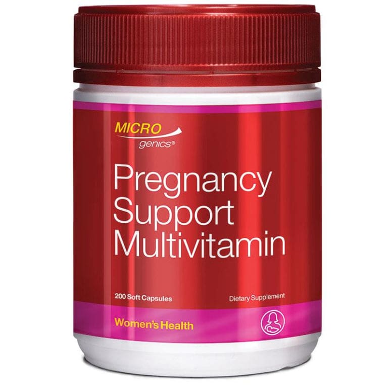 Microgenics Pregnancy Support Multivitamin 200 Capsules front image on Livehealthy HK imported from Australia
