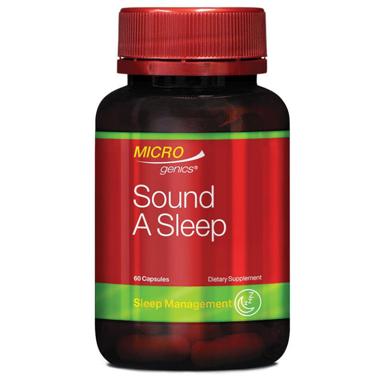 Microgenics Sound a Sleep 60 Capsules front image on Livehealthy HK imported from Australia