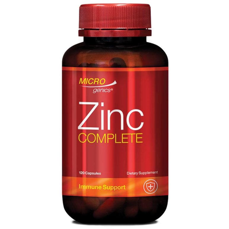 Microgenics Zinc Complete 120 Capsules front image on Livehealthy HK imported from Australia
