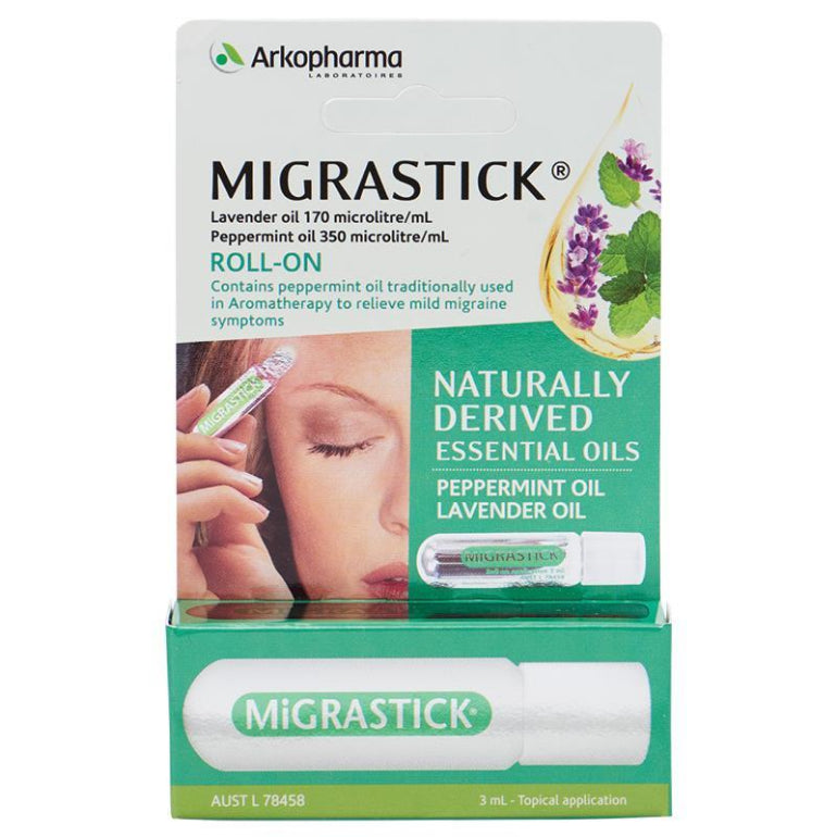 Migrastick Roll On 3mL front image on Livehealthy HK imported from Australia