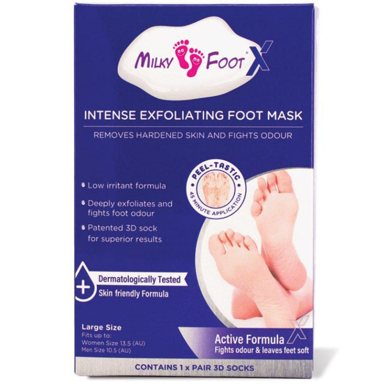 Milky Foot Active Intense Exfoliating Foot Mask Large front image on Livehealthy HK imported from Australia
