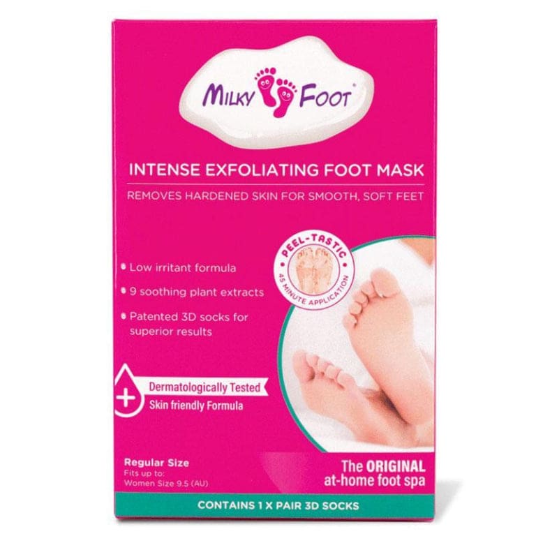 Milky Foot Intense Exfoliating Foot Mask Regular front image on Livehealthy HK imported from Australia