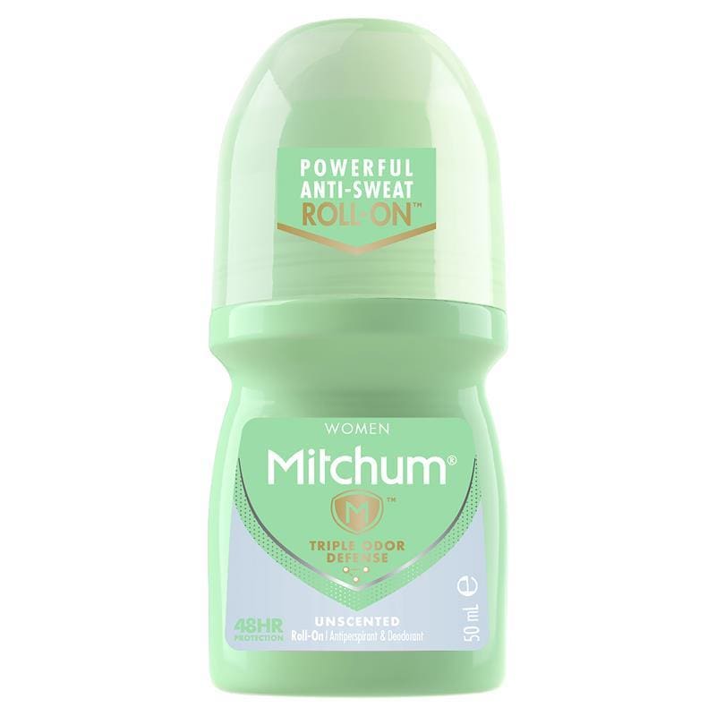 Mitchum for Women Anti-Perspirant Deodorant Unscented Roll On 50ml front image on Livehealthy HK imported from Australia