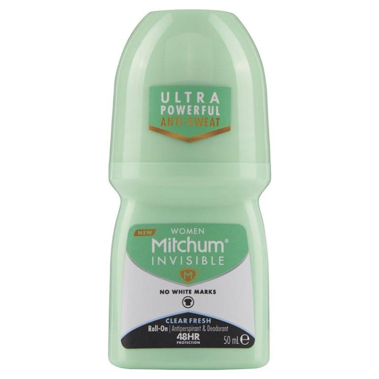 Mitchum for Women Antiperspirant Deodorant Roll On Invisible Clear Fresh 50ml front image on Livehealthy HK imported from Australia
