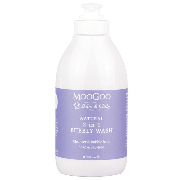 MooGoo Baby And Child 2 In 1 Bubbly Wash 1 Litre front image on Livehealthy HK imported from Australia