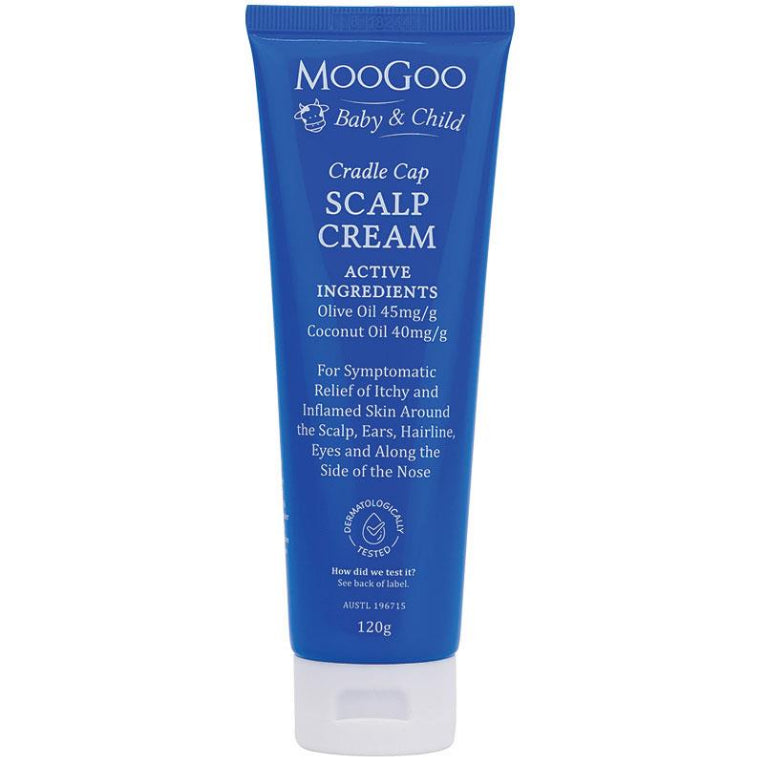 MooGoo Baby And Child Cradle Cap Scalp Cream 120g front image on Livehealthy HK imported from Australia