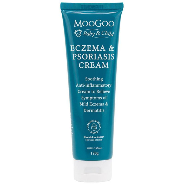 MooGoo Baby And Child Eczema And Psoriasis Cream 120g front image on Livehealthy HK imported from Australia